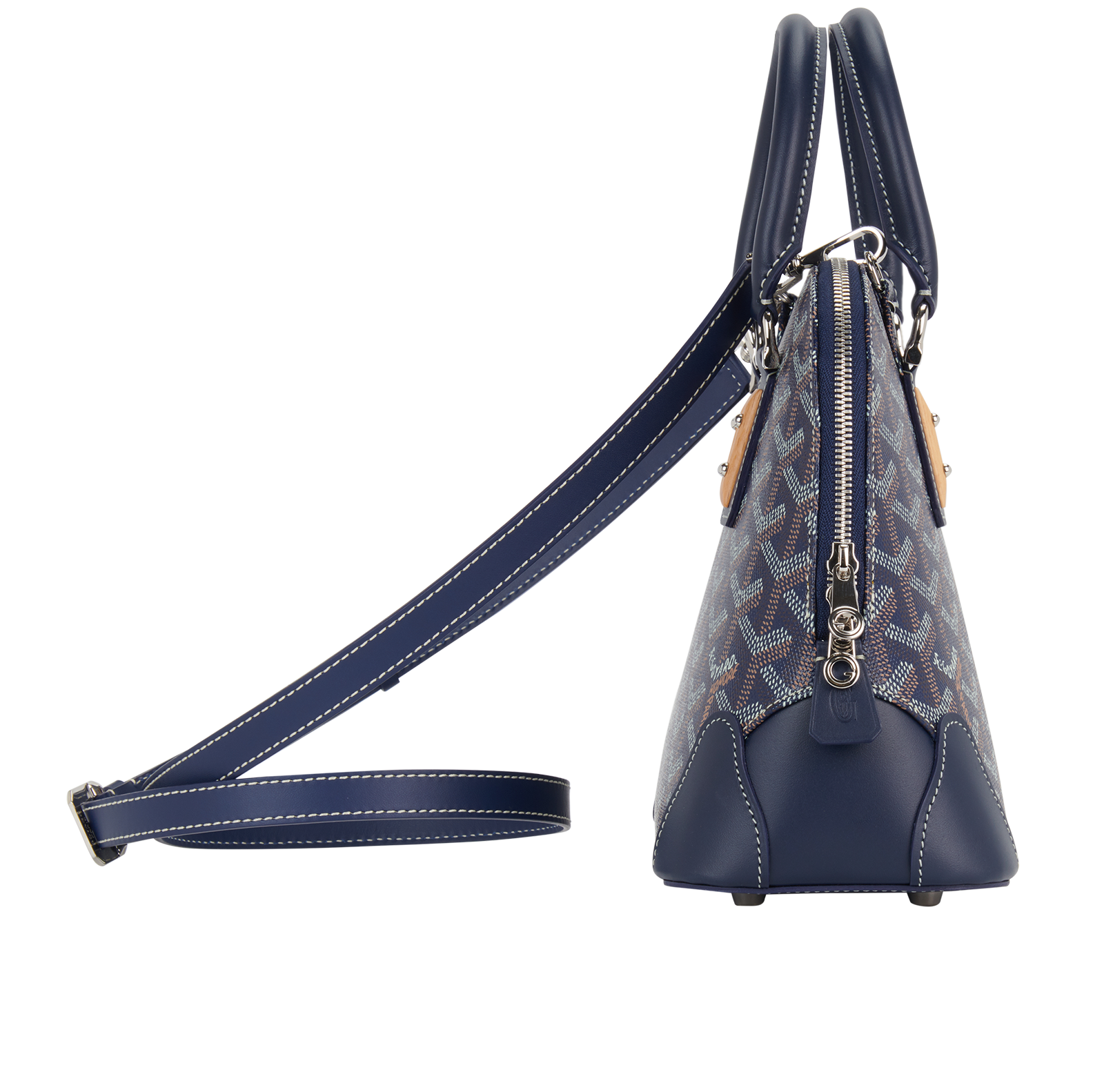 Mini Vendome, &pound;2,750, Handbags, Navy, Canvas, Side view